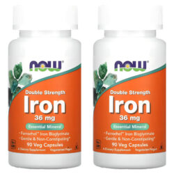 Bisglicinato De Ferro 36mg Now Foods Iron 90 Veg Caps 2un Sabor Sem Sabor