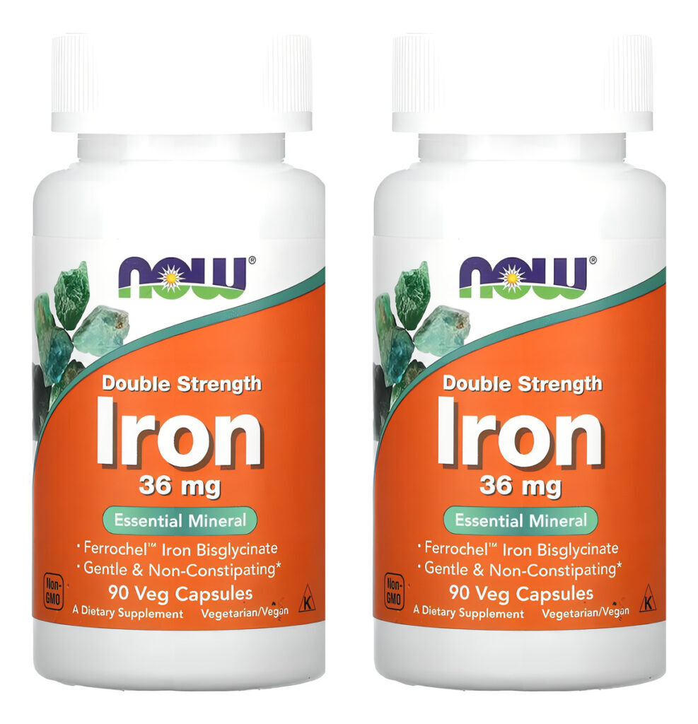 Bisglicinato De Ferro 36mg Now Foods Iron 90 Veg Caps 2un Sabor Sem Sabor