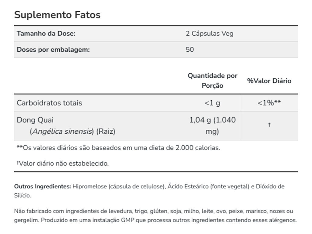 Dong Quai 520 Mg Now Foods 100 Cáps Importado - Imagem 4