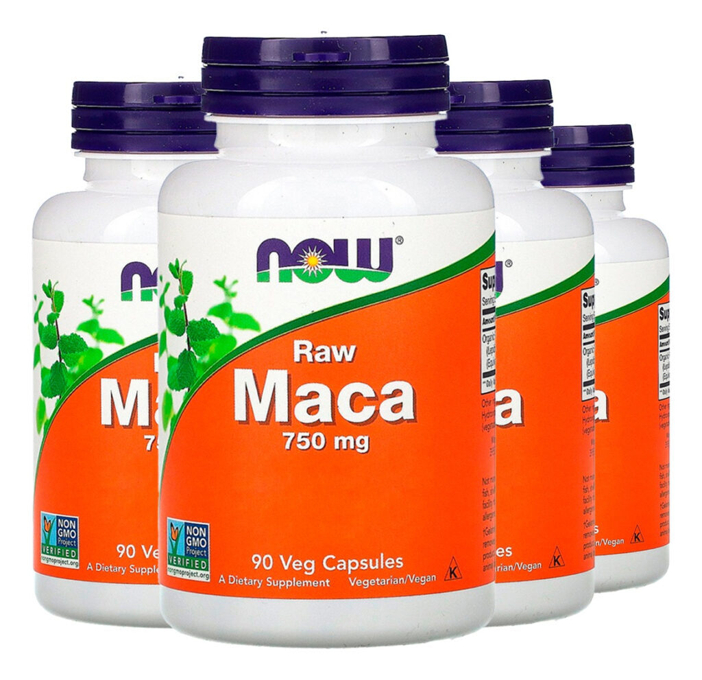 Raw Maca Peruana 750mg 90 Cápsulas Importado 4un Now Foods