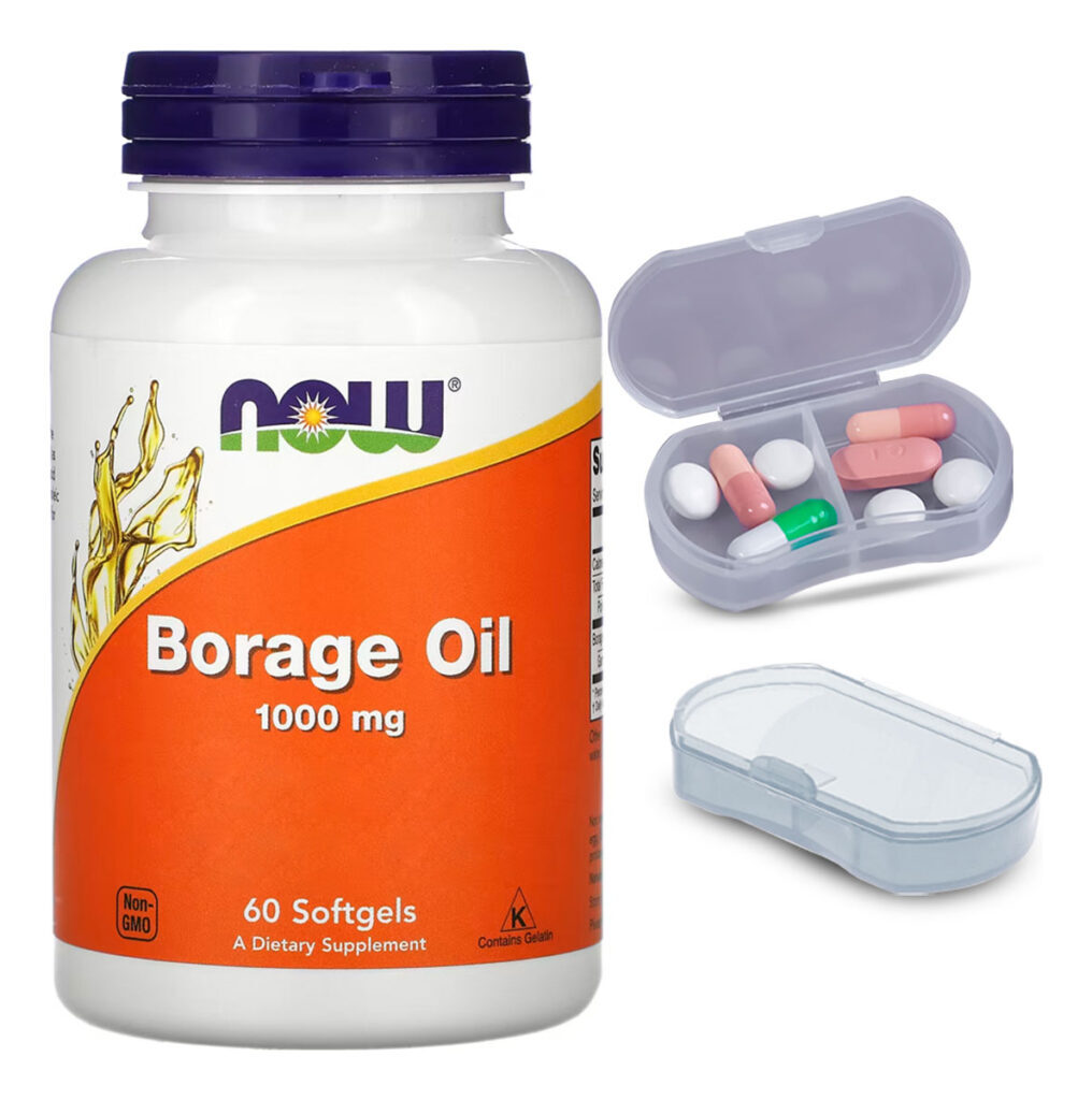 Óleo Borage 1000mg Now Foods 60soft + Porta Cápsulas