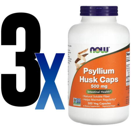 Fibra De Psyllium 500mg Now Foods Psyllium 500veg Caps 3un - Imagem 2