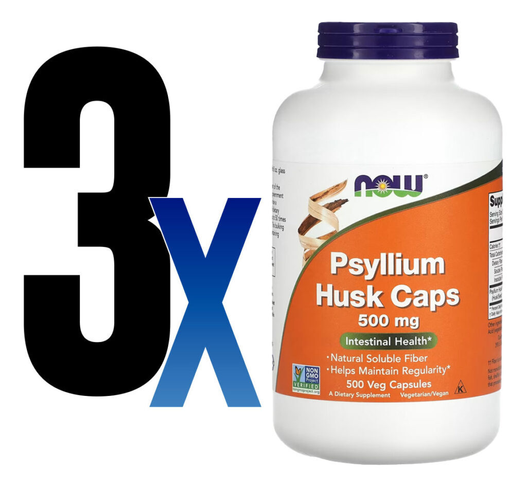 Fibra De Psyllium 500mg Now Foods Psyllium 500veg Caps 3un - Imagem 2