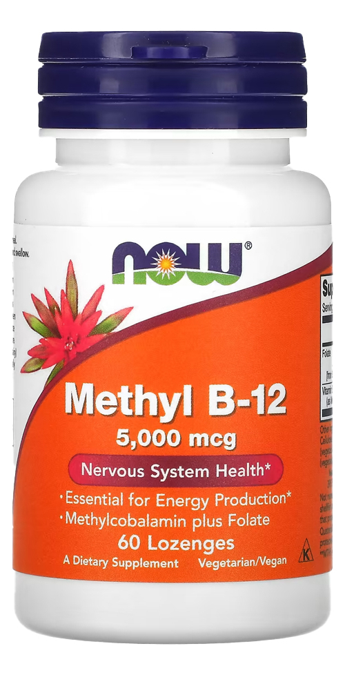 Metil B-12 5.000mcg Now Foods Methyl 60 Pastilhas Importado