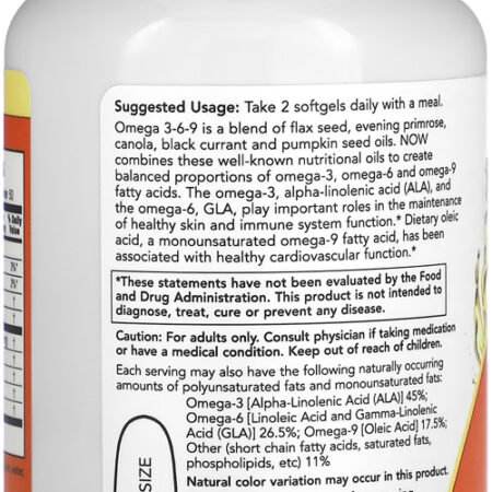 Now Foods Ômega 3-6-9 1.000mg 100cap Distribuidor Autorizado - Imagem 3