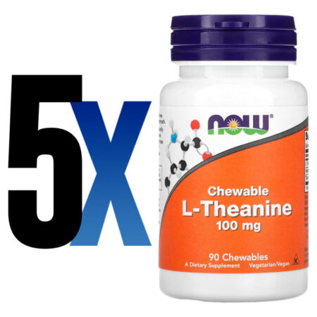 L-teanina 100mg Now Foods 90 Chebls Matigáveis Importado 5un - Imagem 2