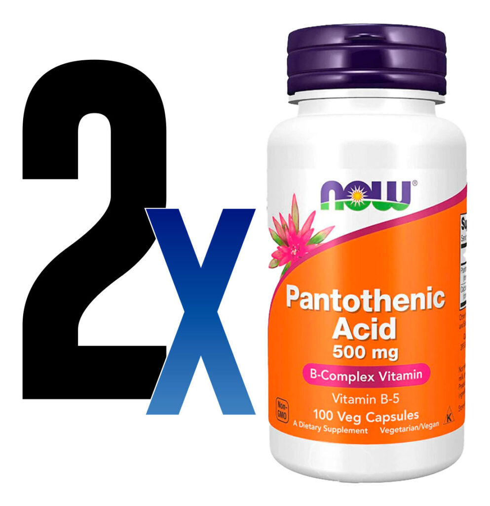 Ácido Pantotênico 500mg Now Foods Complexo B 100cap 2un Sabor Sem Sabor - Imagem 3