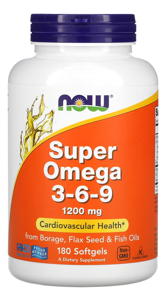 Now Foods Super Ômega 3-6-9 1200mg 180 Soft Importado