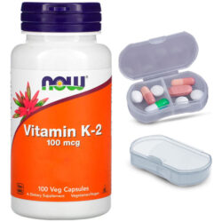 Vitamina K2 100mcg Now Foods 100 Caps + Porta Cápsulas