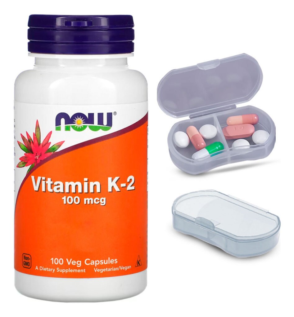 Vitamina K2 100mcg Now Foods 100 Caps + Porta Cápsulas