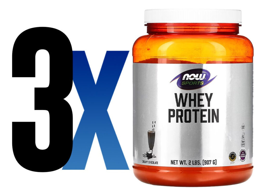 Whey Protein Em Pó 907 G Chocolate Importado 3un Now Foods - Imagem 2