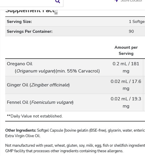 Óleo De Orégano 90 Cápsulas Gelatinosas Sfn Da Now Foods - Imagem 2