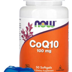 Coenzima Coq10 100mg Now Foods 50 Softgels + Porta Cápsulas Sabor N/a
