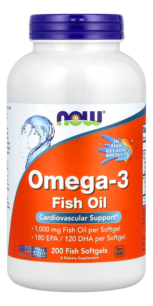 Ômega-3 1.000mg180/120 200caps Softgels Now Foods