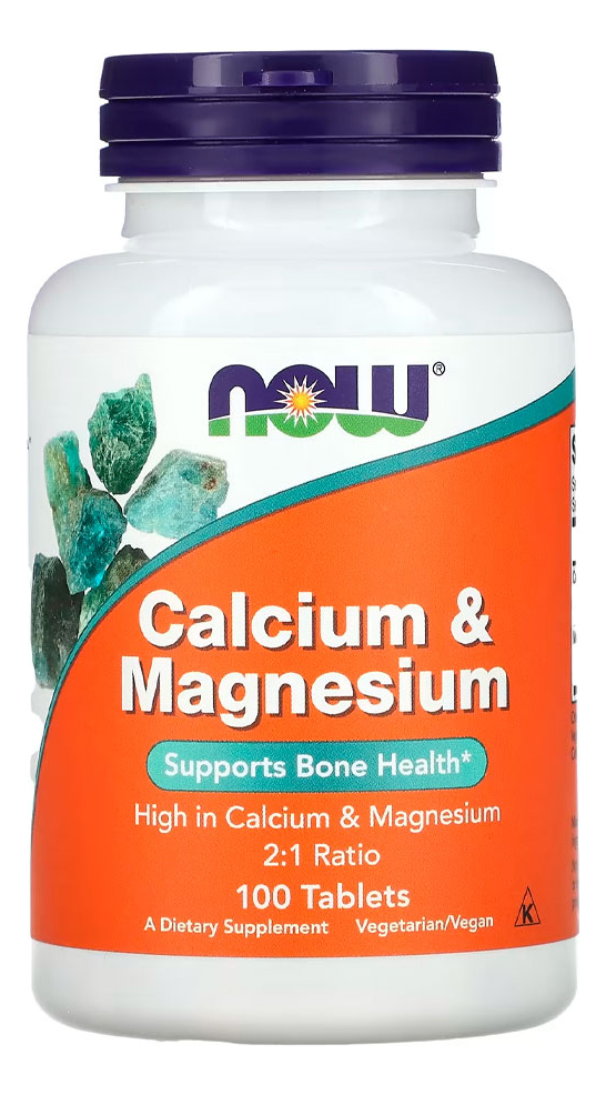 Cálcio E Magnésio Now Foods 500/250mg 100 Tabs Importado