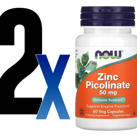 Zinco Picolinato 50mg Now Foods Zinc 60veg Caps 2un Sabor Sem Sabor - Imagem 3