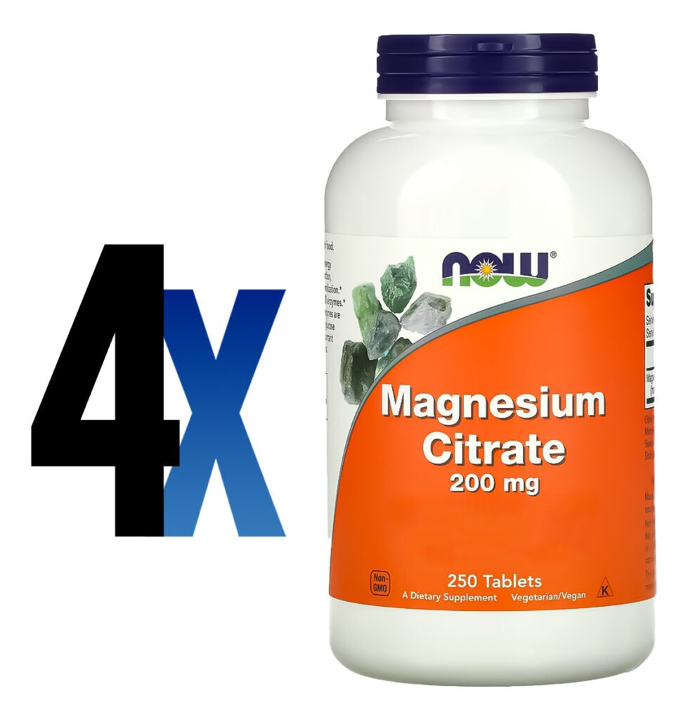 Citrato De Magnésio 200mg 250 Tab Importado 4un Now Foods - Imagem 2