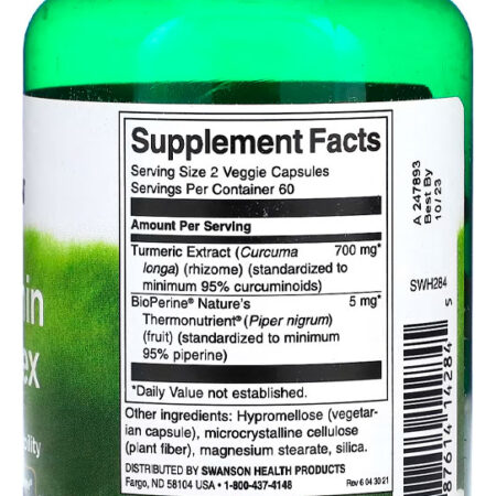 Curcumina Complex Swanson Com Bioperine 120cap Importado 4un - Imagem 4