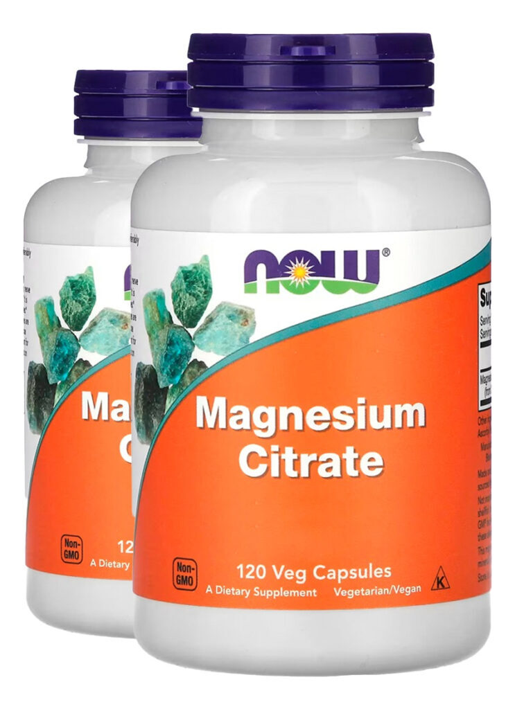 Citrato De Magnésio 120 Veg Caps Importado 2un Now Foods