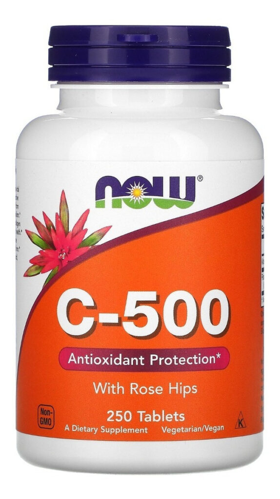 C-500 Now Sem Sabor Vitamina C 500mg 250 Comprimidos
