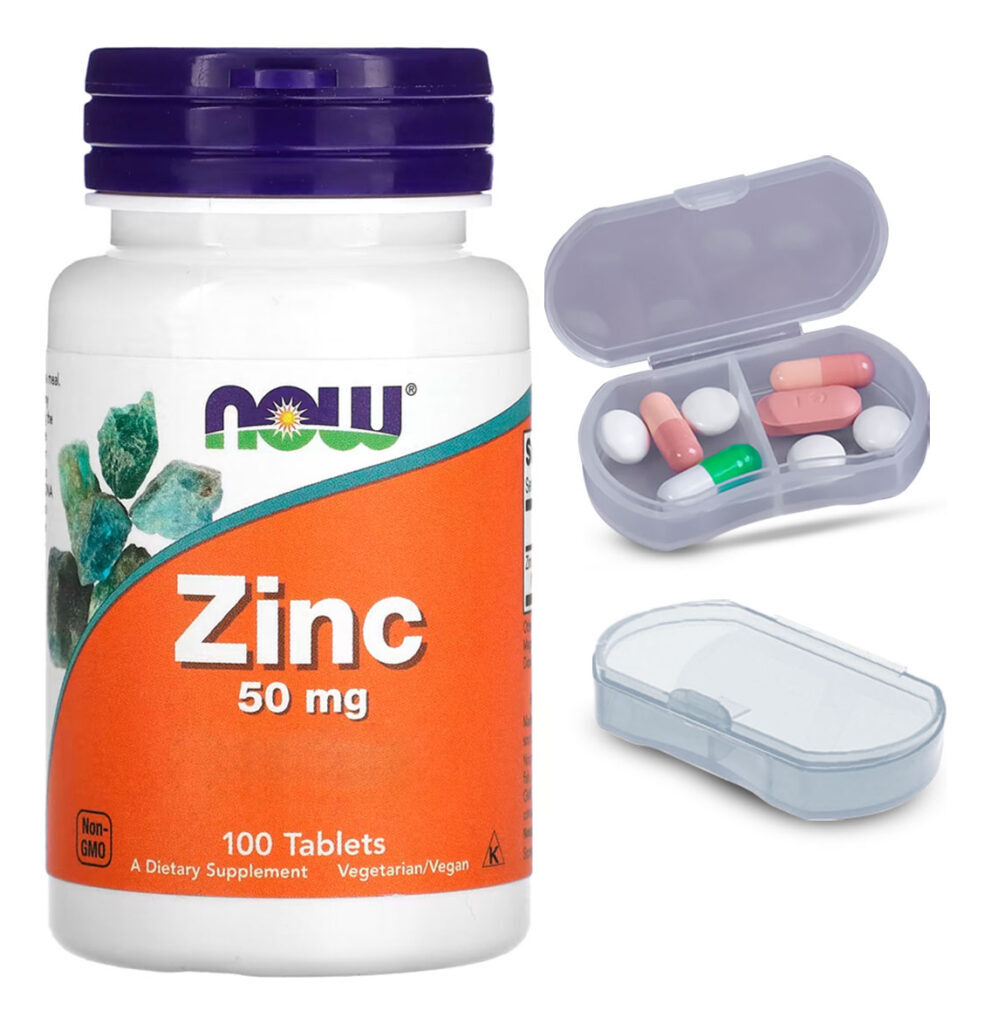 Gluconato De Zinco 50mg Now Foods 100 Tab + Porta Cápsulas