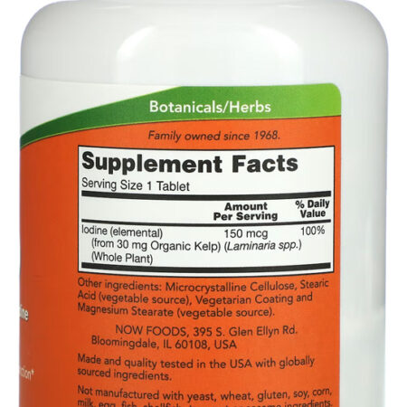 Kelp Algas Now Foods Iodo Natural 200 Tabls + Porta Cápsulas - Imagem 2