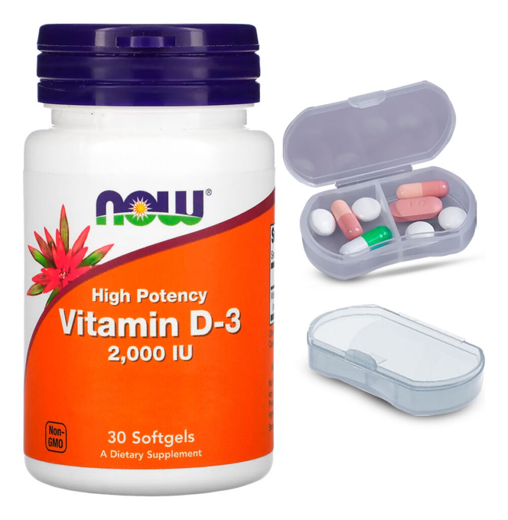 Vitamina D-3 2000iu Now Foods 30 Softgels + Porta Cápsulas