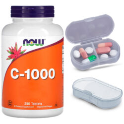 Vitamina C Now R. Hips+bioflavonóide 250tab + Porta Cápsulas