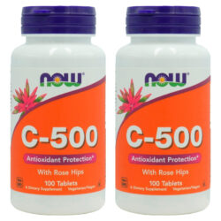 Vitamina C 500mg Com Rosa Mosqueta Now Foods 100tab 2un