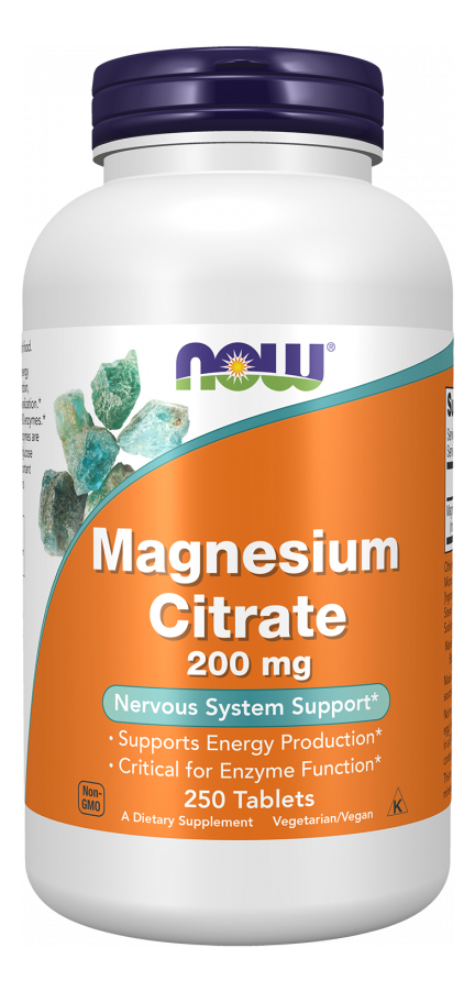 Citrato De Magnésio 200mg 250 Comprimidos Now Foods