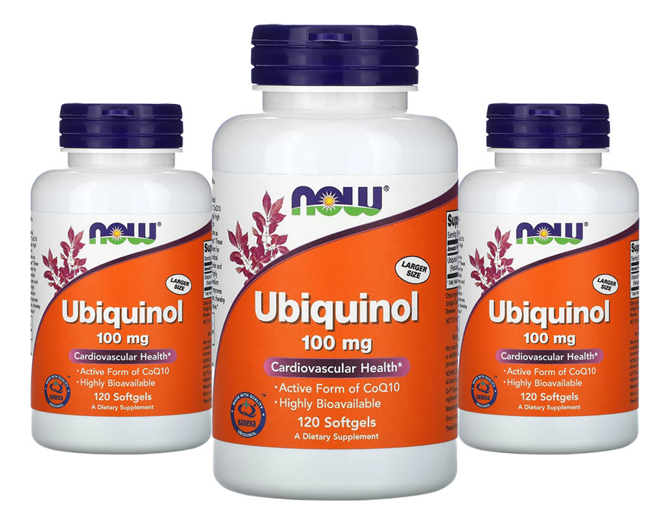 Ubiquinol 100mg Now Foods Forma Coq10 Ativa 120 Softgels 3un