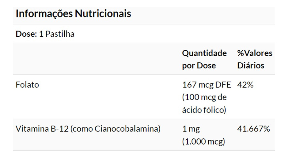 Vitamina B-1.2. Ácido Fólico Nowfoods 100past - Imagem 4