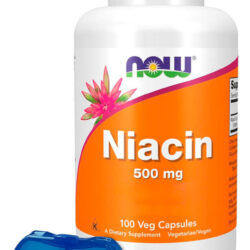 Niacina Vitamina B-3 500mg Now Foods 100cáp + Porta Cápsulas