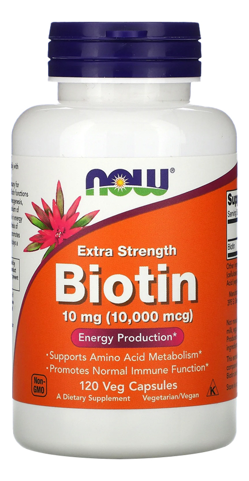 Biotina 10mg Extra Força Now Foods 120veg Caps Sabor Sem Sabor