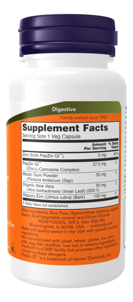 Gastro Comfort Now Foods Com Pepzin Gi 60 Cáps Importado - Imagem 2