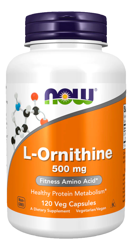 L-ornitina 500mg Now Foods 120 Cápsulas Importado