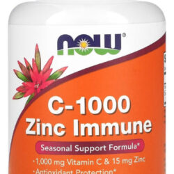 Vitamina C 1000 Zinco Imune 90 Cáps Now Foods 1000mg S/sabor