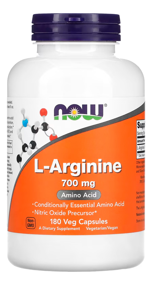 L-arginina 700mg Now Foods 180 Cáps Importados