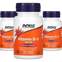 Vitamina D-3 Now Foods 400 Iu 180 Caps Softgels 5un Sabor Sem Sabor