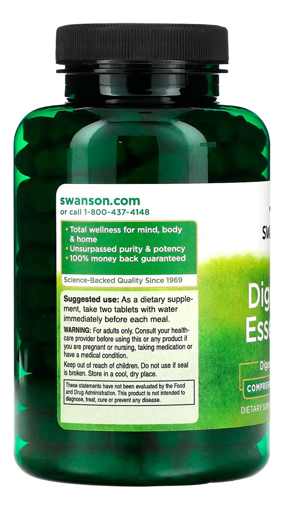 Enzimas Digestivas Swanson Essentials 180 Tabs Importado 5un - Imagem 3