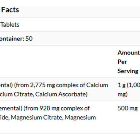 Now Foods Cálcio E Magnésio 500/250mg 100 Tabs Importado - Imagem 4