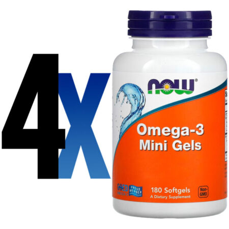 Ômega-3 Mini Gels Now Foods 180 Softgels Importado 4un - Imagem 2