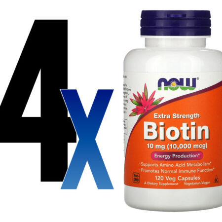 Biotina 10mg Extra Força Now Foods 120veg Caps 4un - Imagem 2