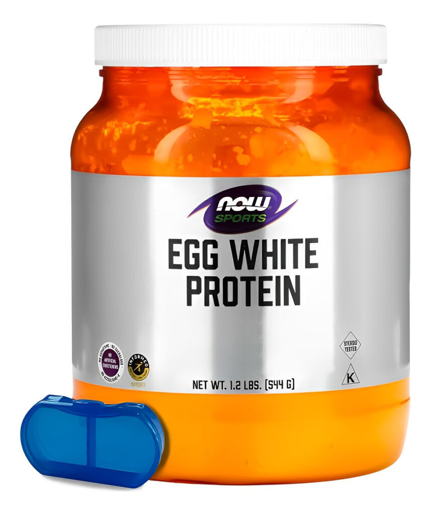 Proteína Clara Ovo Now Foods 544g Sem Sabor + Porta Cápsulas