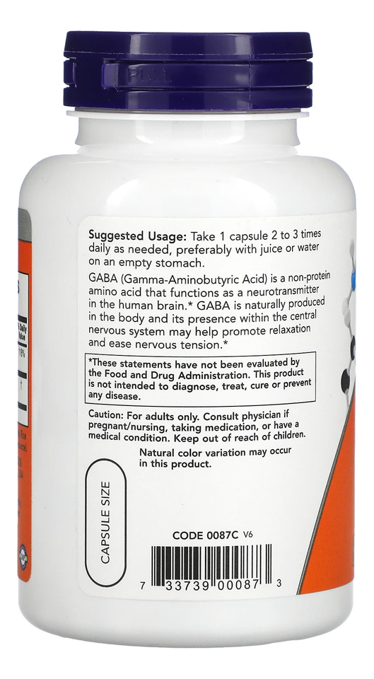 Ácido Gama 500mg E Vitamina B6 Now Foods 100 Cáps - Imagem 3