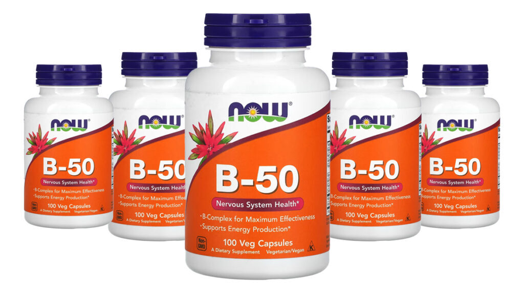 Vitamina B-50 Now Foods Vitaminas Complexo B 100veg Caps 5un