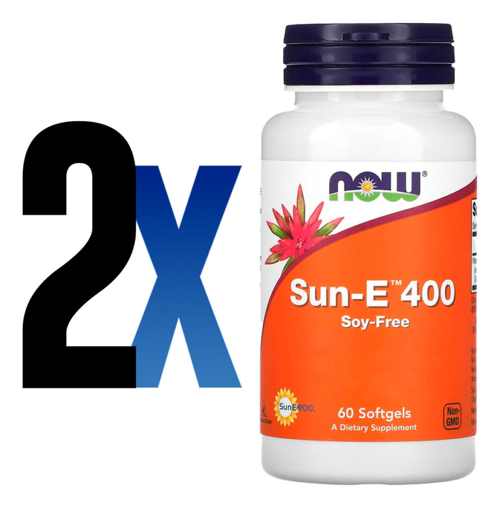 Vitamina E Sun-e 400 268mg 60soft Importado 2un Now Foods - Imagem 2