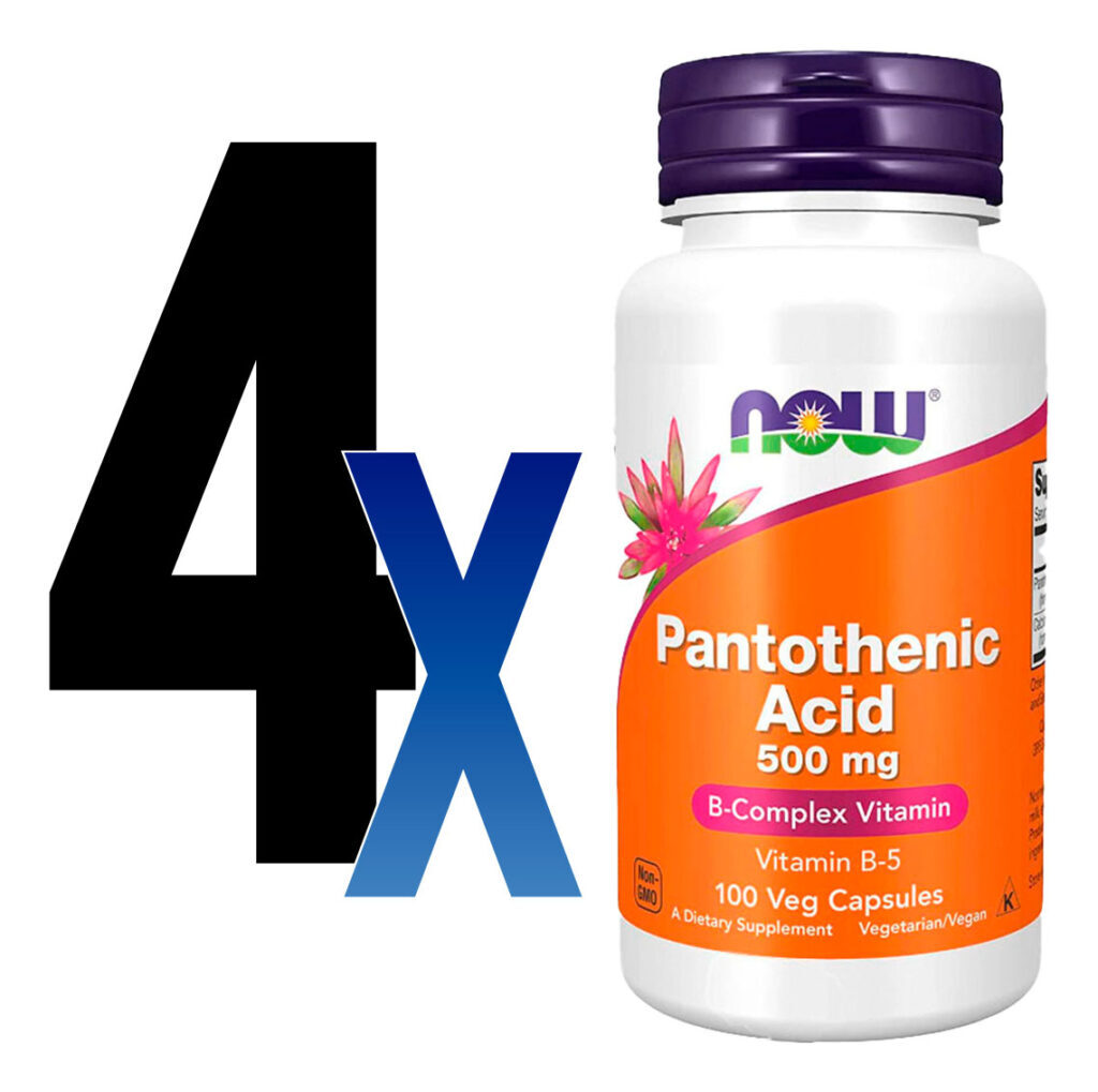Ácido Pantotênico 500mg Now Foods Complexo B 100cap 4un - Imagem 2