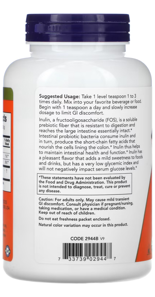 Now Foods Inulina Orgânica 227g Distribuidor Autorizado - Imagem 3