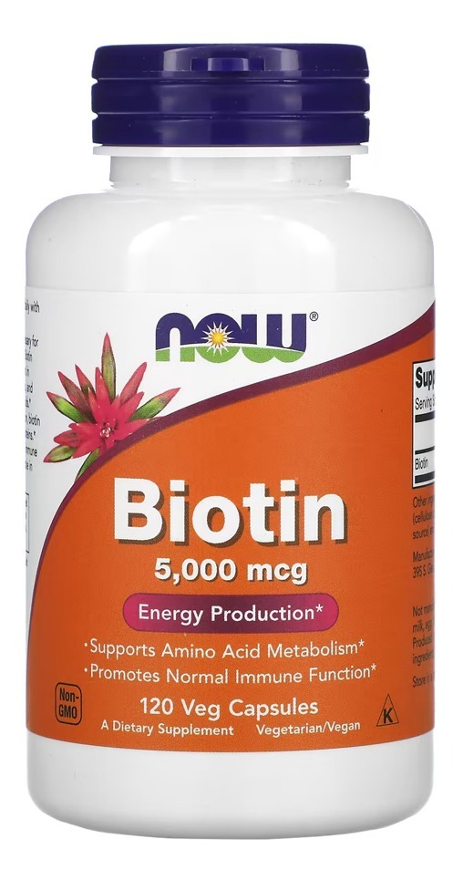 Biotina 5000mcg Now Foods 120veg Caps 2un - Imagem 3